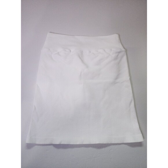 OQQ Skirt Womens Large White Ribbed Knit High Waist Crossover Front Athletic Fit - Picture 2 of 7